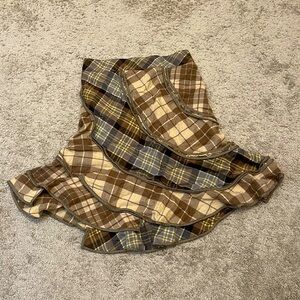 DKNY Plaid Mini Skirt in Brown and Tan